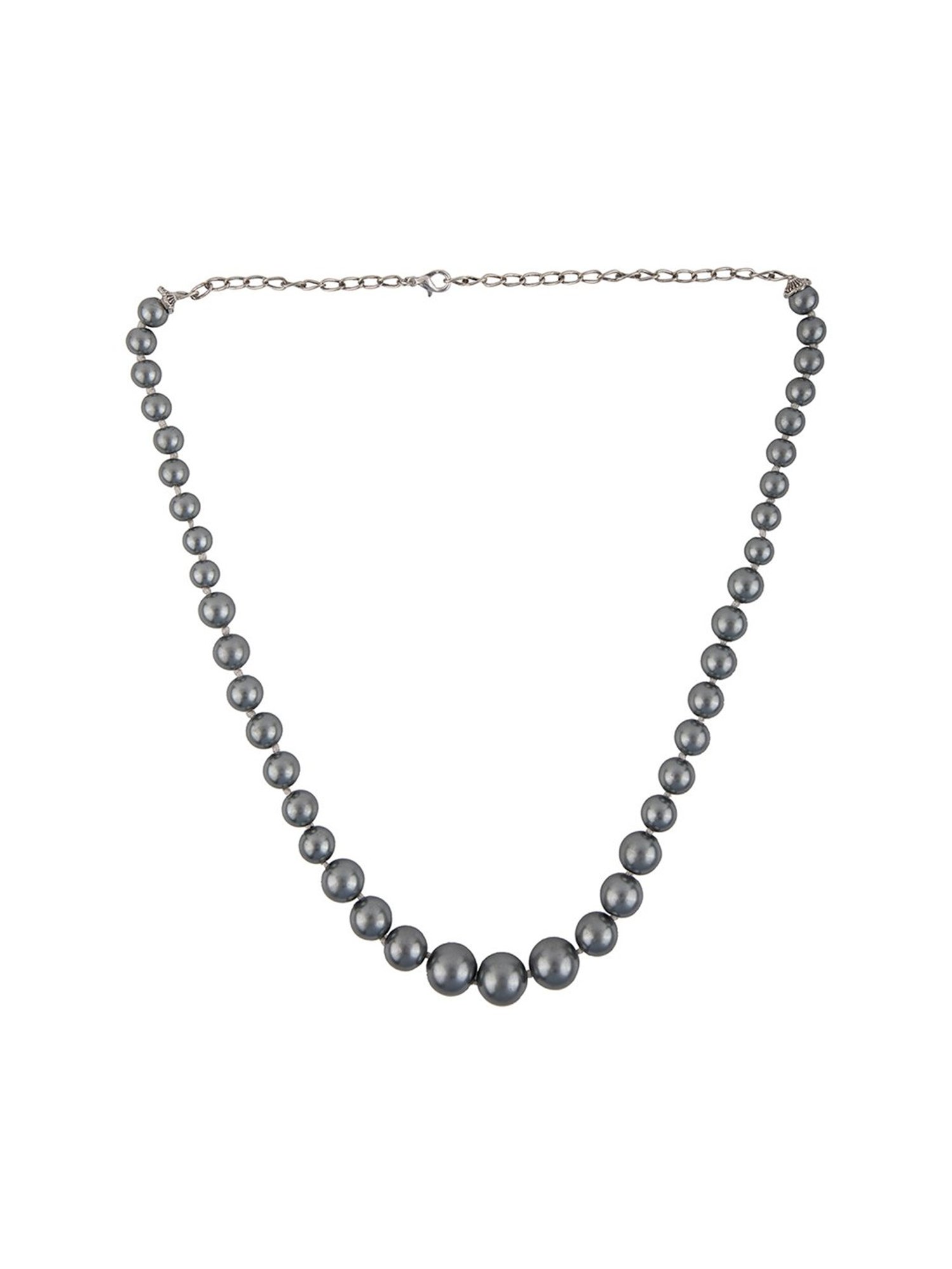 Prita by Priyaasi Grey Pearl Necklace