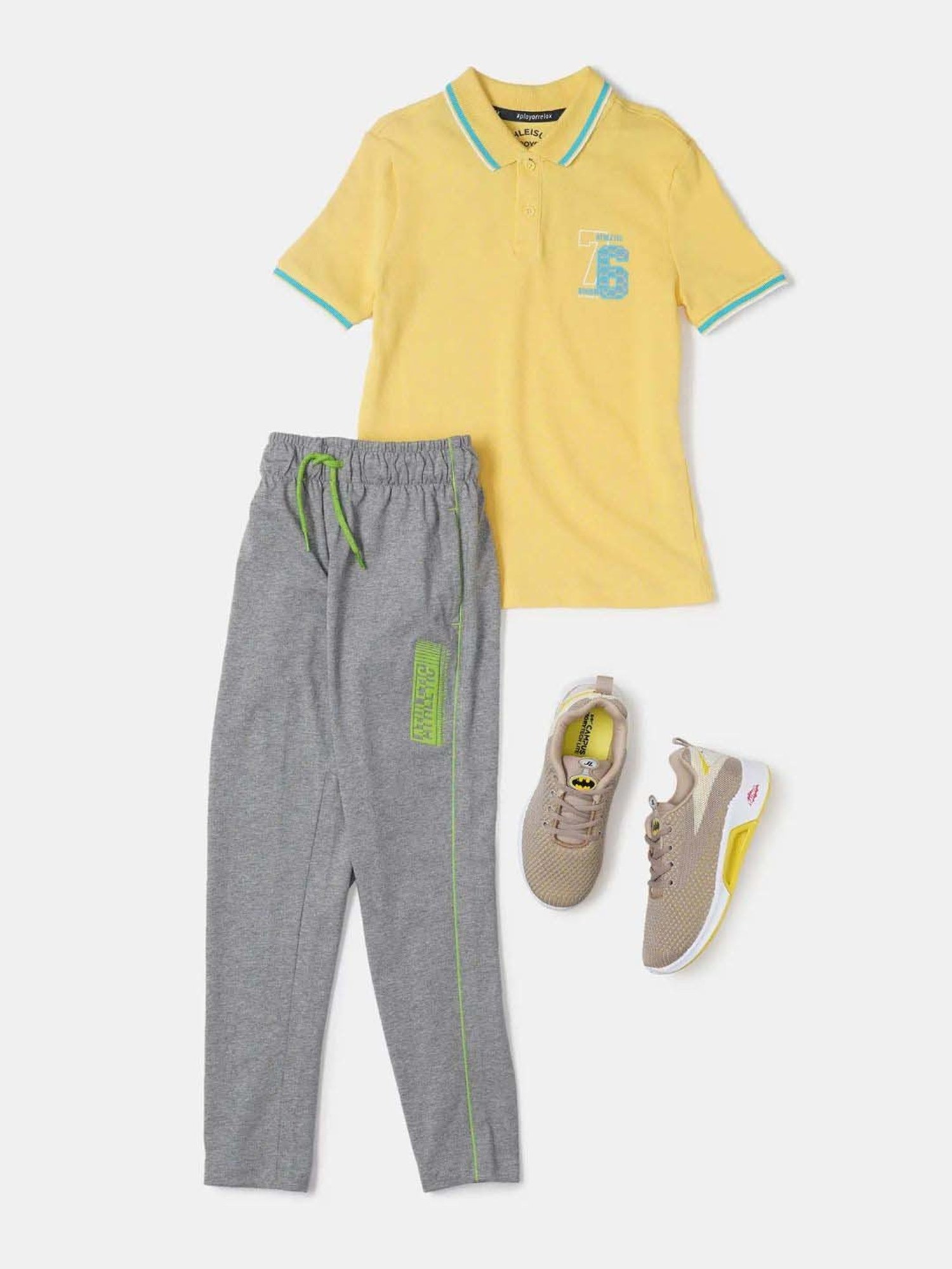 Jockey Kids Yellow Cotton Printed Polo T-Shirt