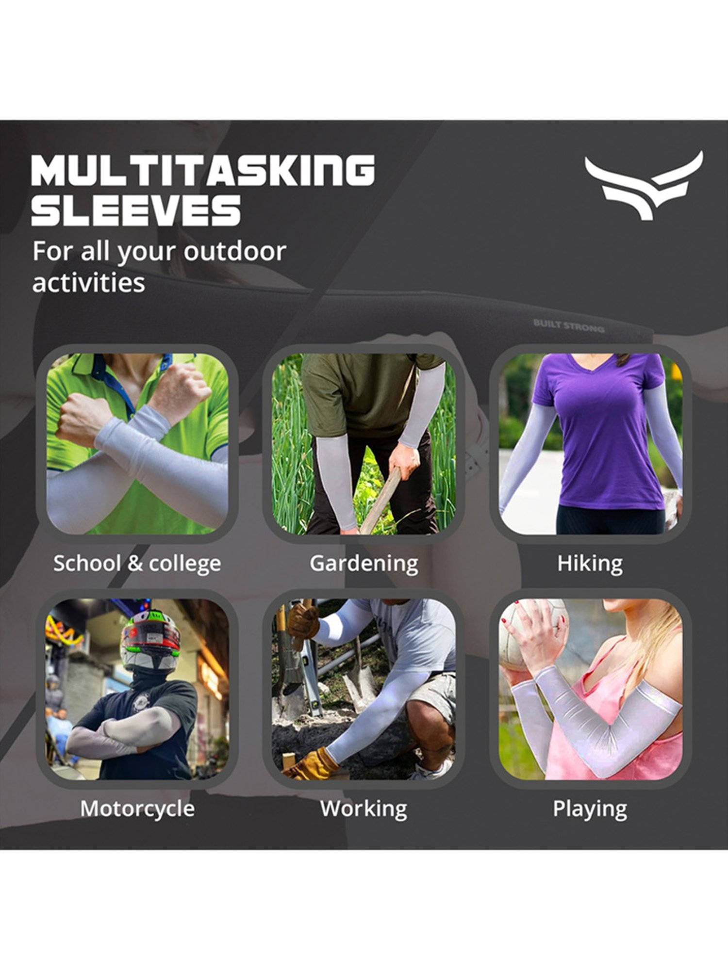 Xtrim UV Tan Protection Long Arm Sleeves (Grey) Size - Medium