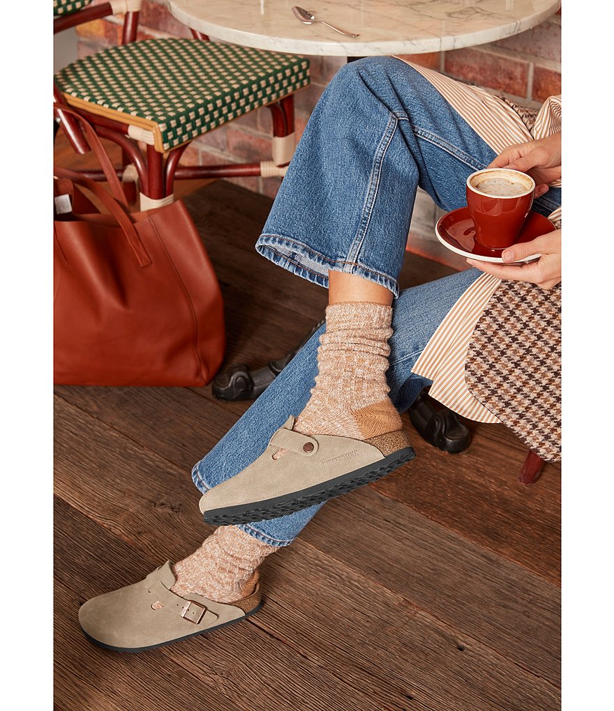 Birkenstock Women's Boston Suede Soft Footbed Clogs