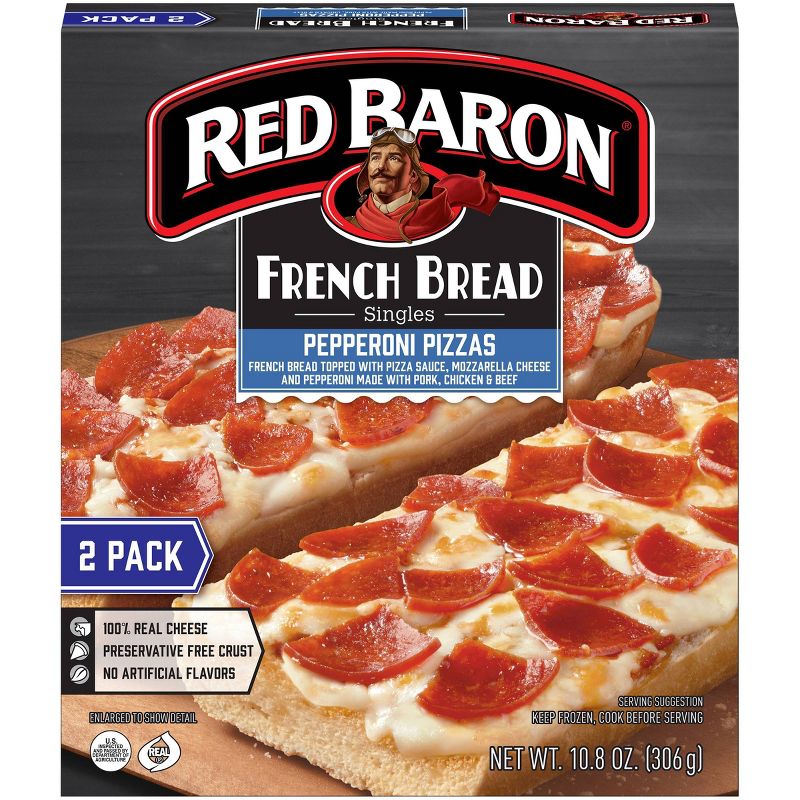 Red Baron French Bread Pepperoni Frozen Pizza - 10.8oz/2pk