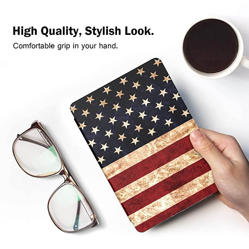 Case Fits AllNew Kindle 10th Generation 2019 Release Only Thinnest Protective Shell Cover with Auto WakeSleep Will Not Fit Kindle Paperwhite 10th Generation 2018 US Flag