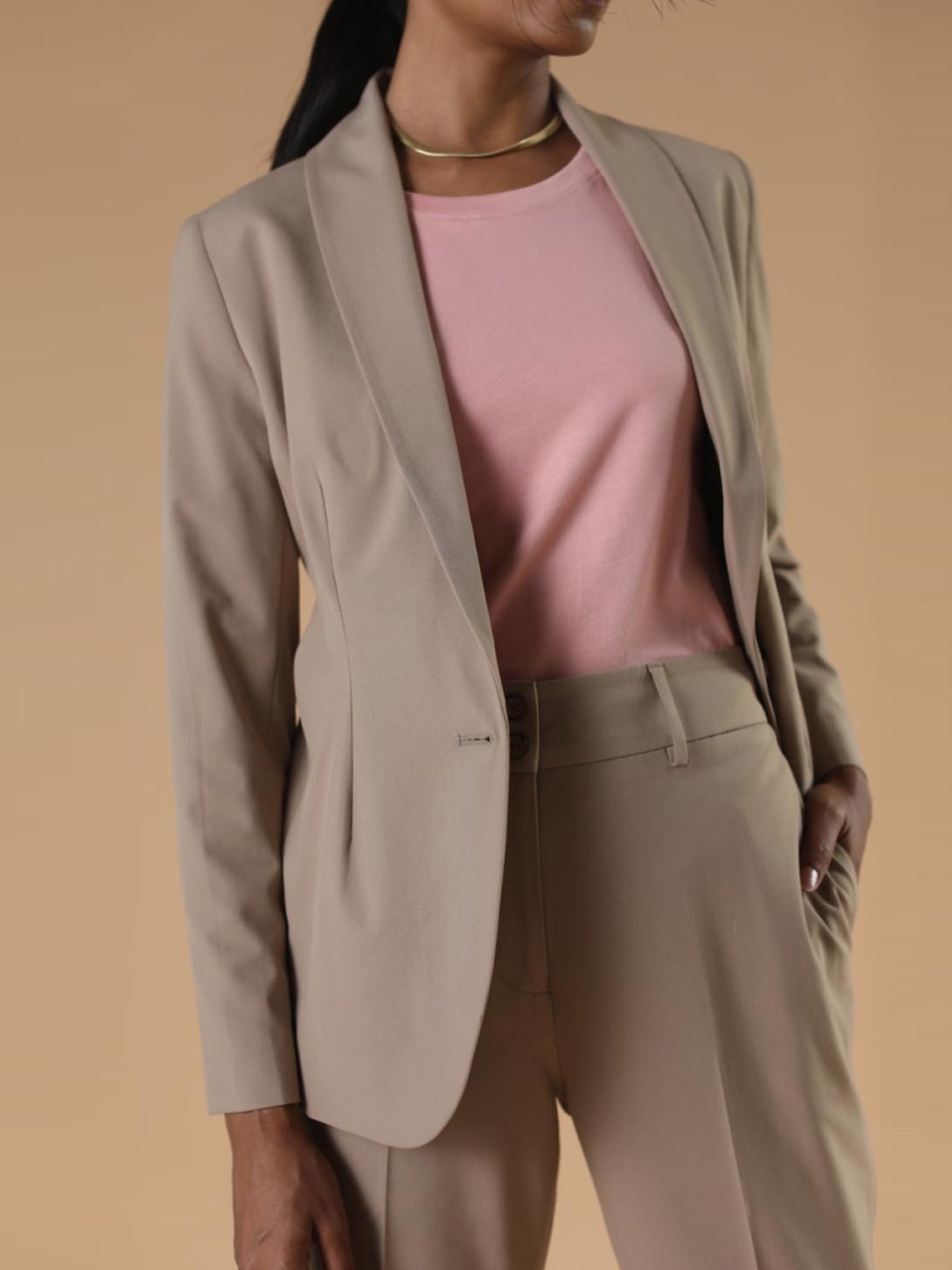 Qua Beige The Menaka Blazer