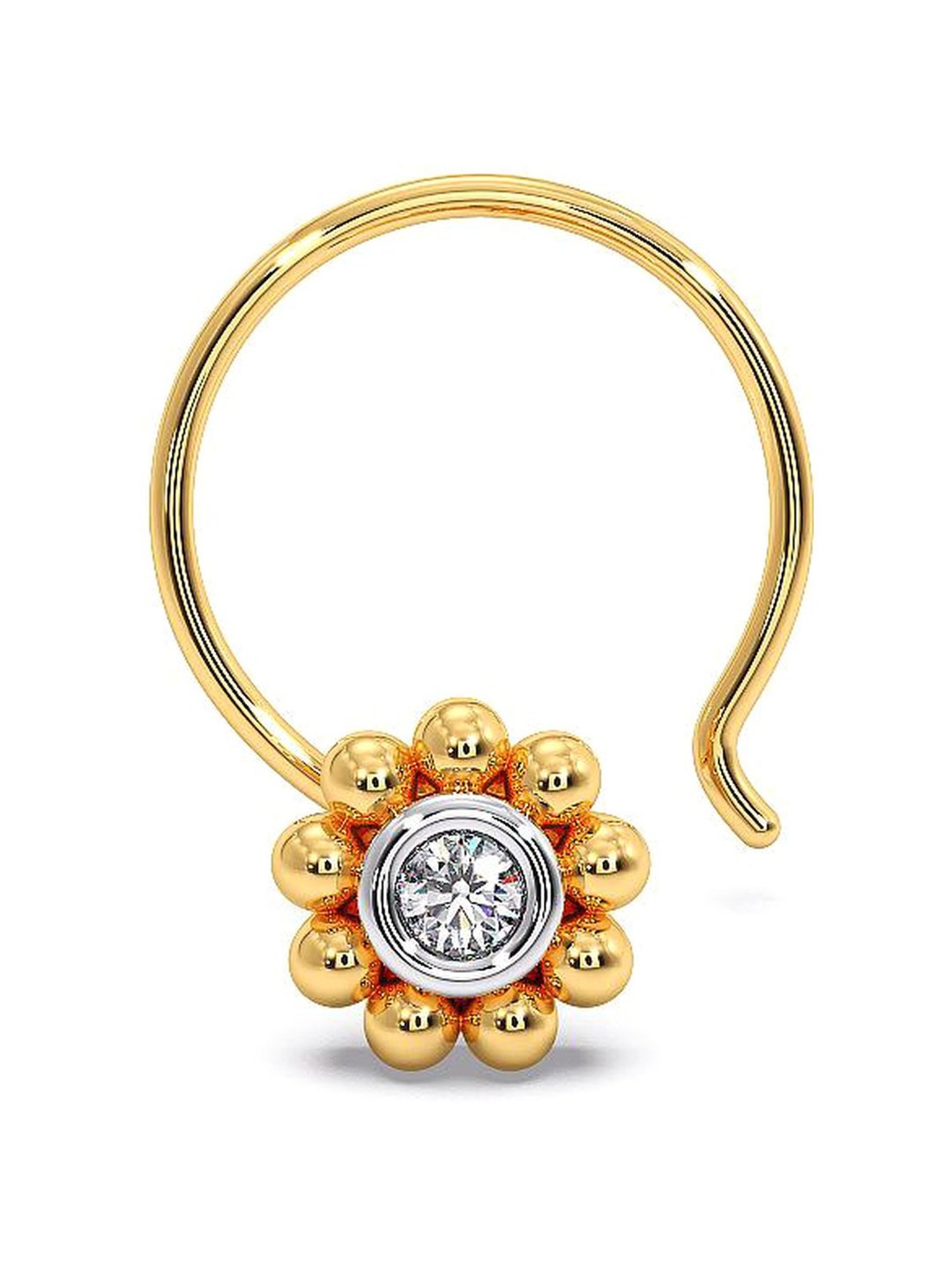 Candere by Kalyan Jewellers 18k Yellow Gold & Diamond Nosepin for Women