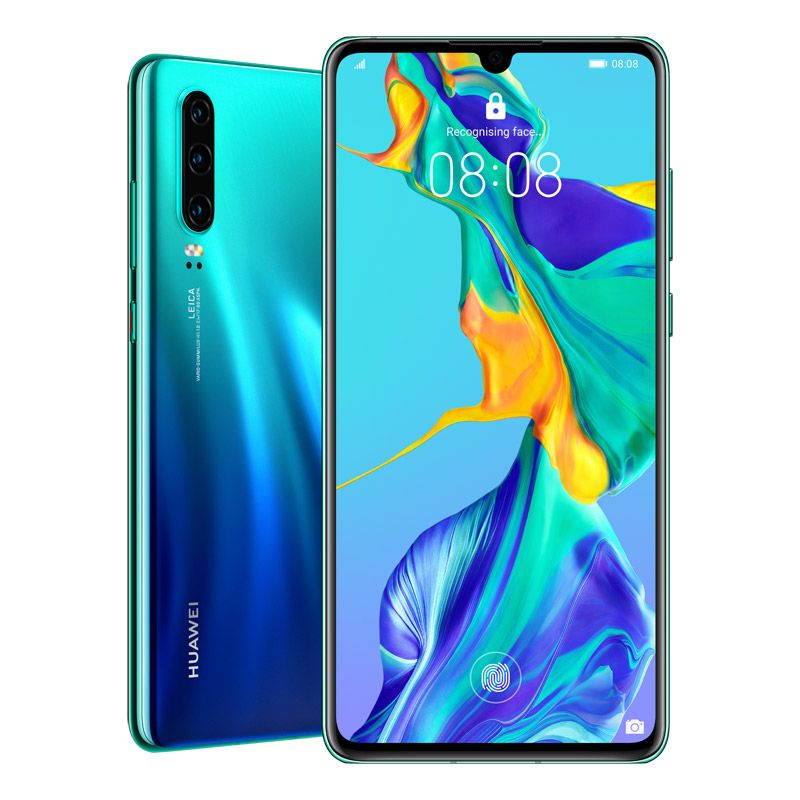 Huawei P30 Dual/Hybrid-SIM 128GB ELE-L29 Factory Unlocked 4G/LTE Smartphone - Aurora Blue