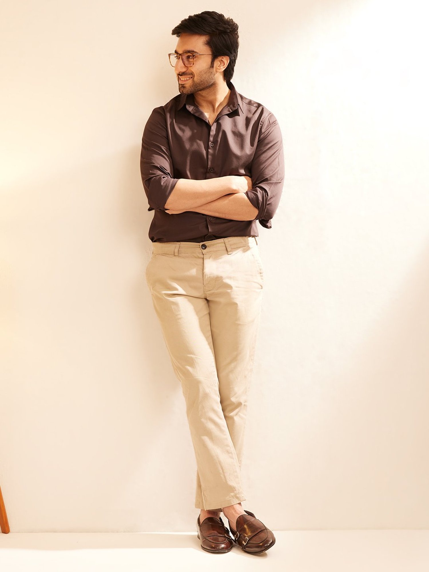 The Bleu Label Dark Brown Slim Fit Shirt