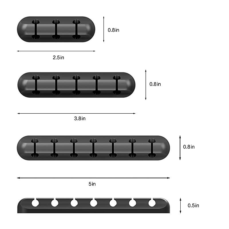 Cable Clips Cord Organizer Cable Management  Adhesive Wire Cord Holder for Computer Power CordsUSB Charging Cables Mouse Cable Desk PC Office Home Car 7 53 Slots Black 3 Packs