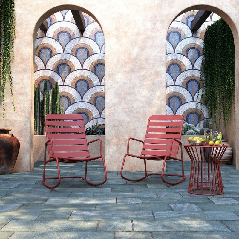Roberta Outdoor/Indoor Rocking Chair - Persimmon - Novogratz