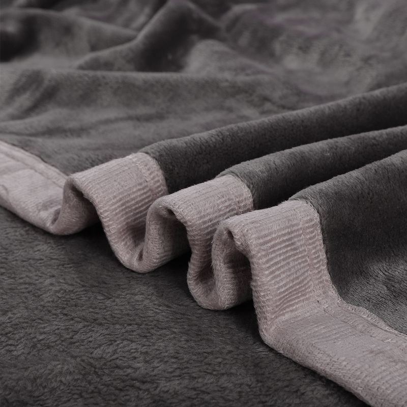 1 Pc Queen Faux Fur Lambswool Reversible Plaid Pattern Bed Blankets Purple  - PiccoCasa