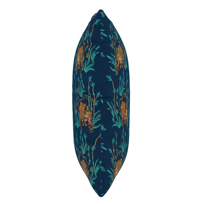 Tiger Bamboo Polyester Square Pillow Navy - Skyline Furniture