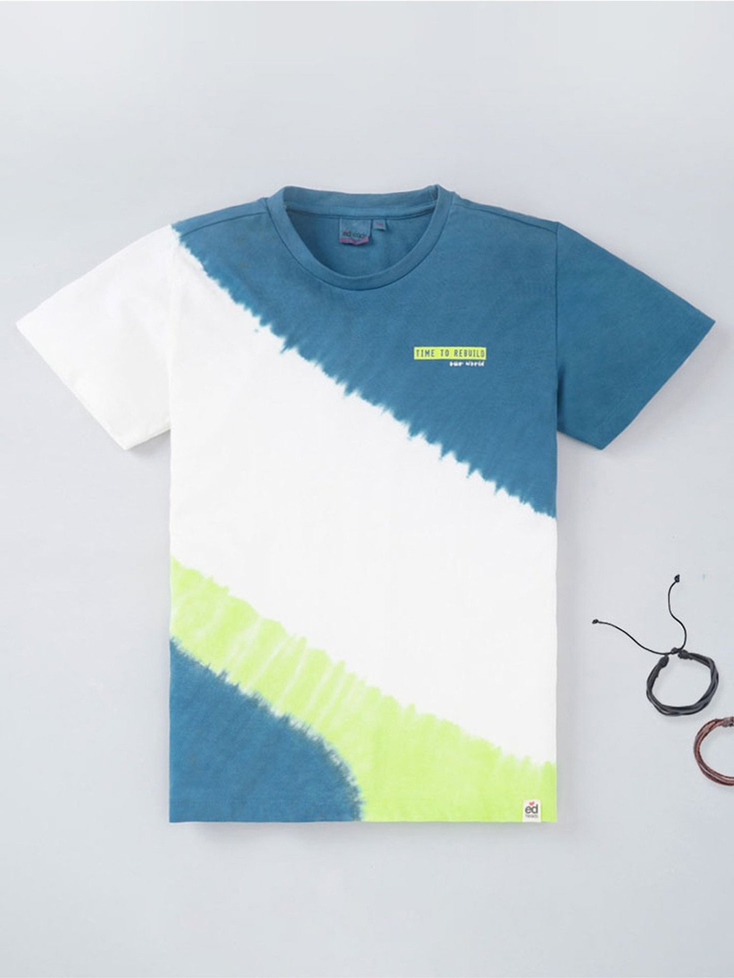 Edheads Boys Multicolor Cotton Color Block T-Shirt