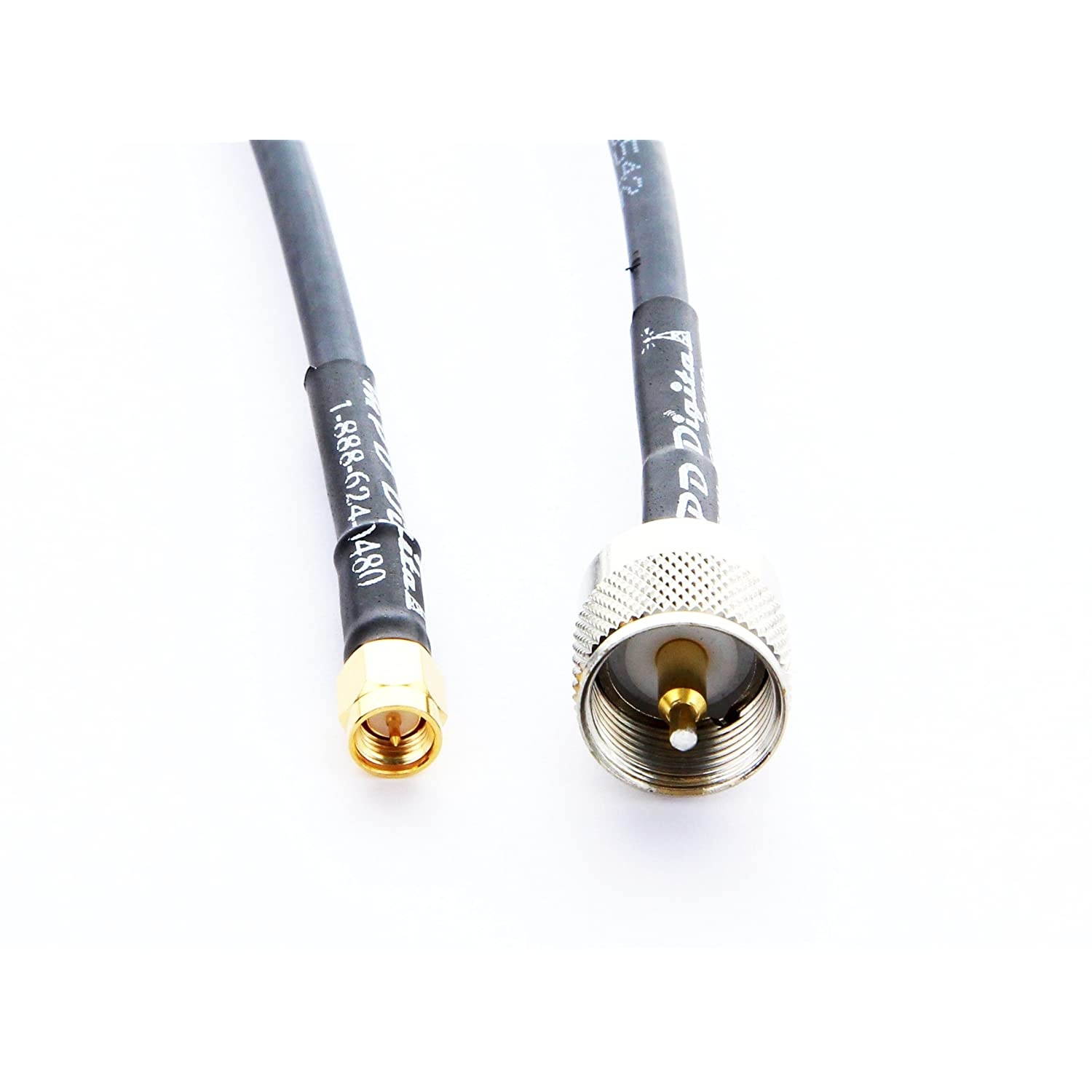 MPD Digital 58u-pl-259-f-sma-m-20-in Radio Handheld Coaxial Cable SMA Male to UHF SO239 PL259 Male RG58 Coax Jumper Extension Cable