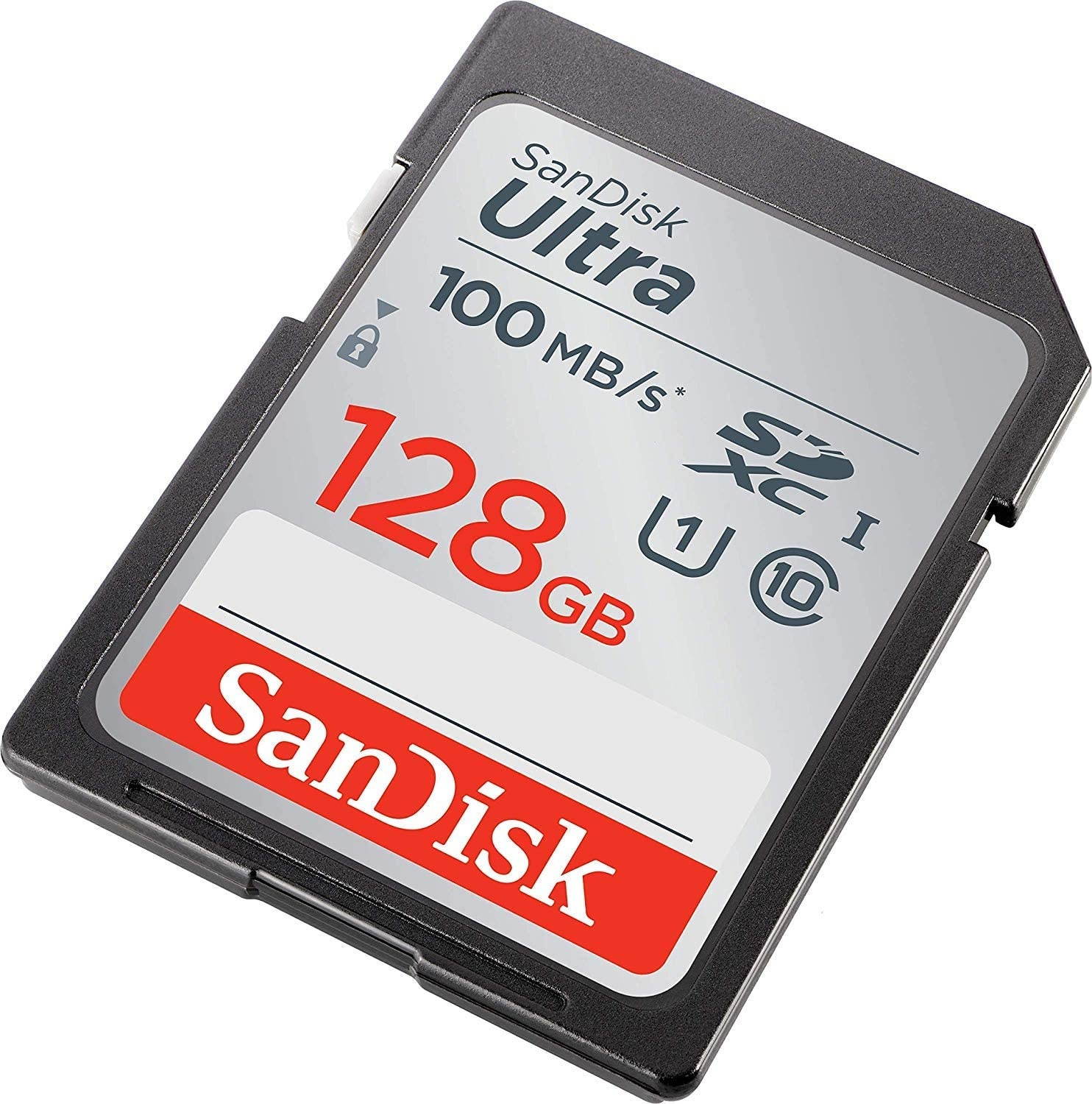 SanDisk 128GB SD Ultra Memory Card Works with Panasonic Lumix DC-LX100 II, DMC-FZ1000, DC-FZ1000 II Digital Camera (SDSDUNR-128G-GN6IN) Plus (1) Everything But Stromboli Micro Fiber Cloth