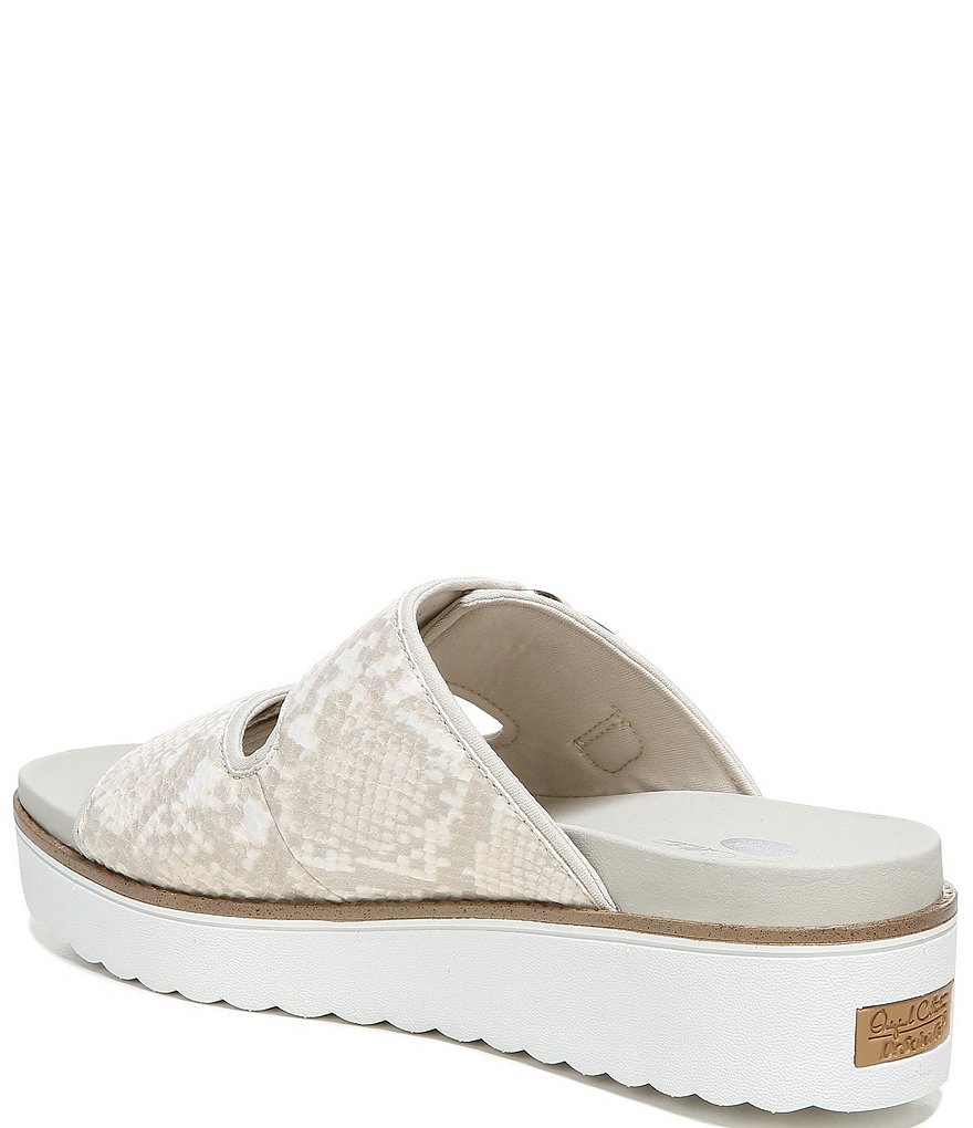 Original Collection by Dr. Scholl's Mega Snake Print Leather Platform Slide Sandals