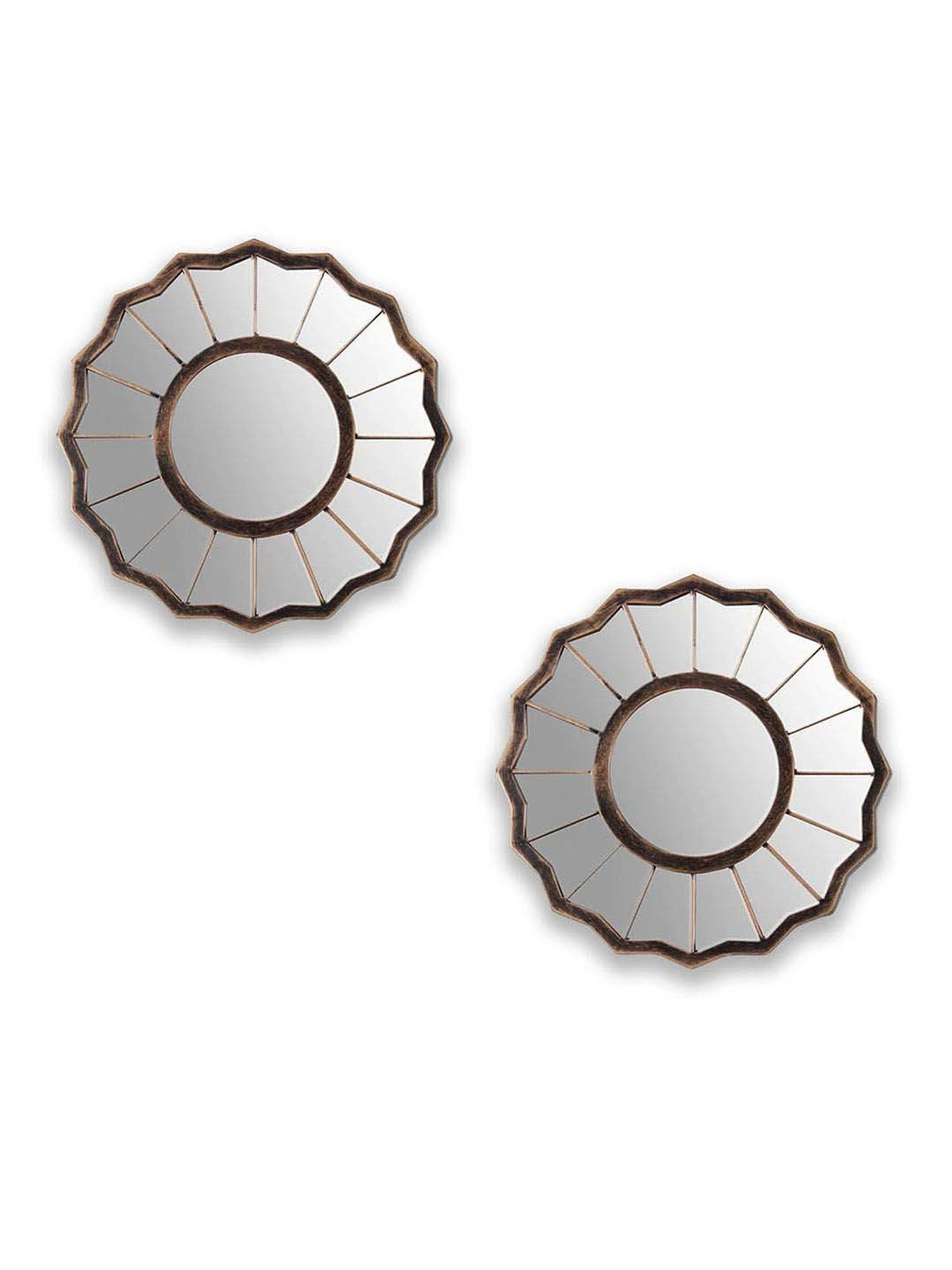 CHRONIKLE Pink Iron Sun Burst Designer Round Wall Mirror