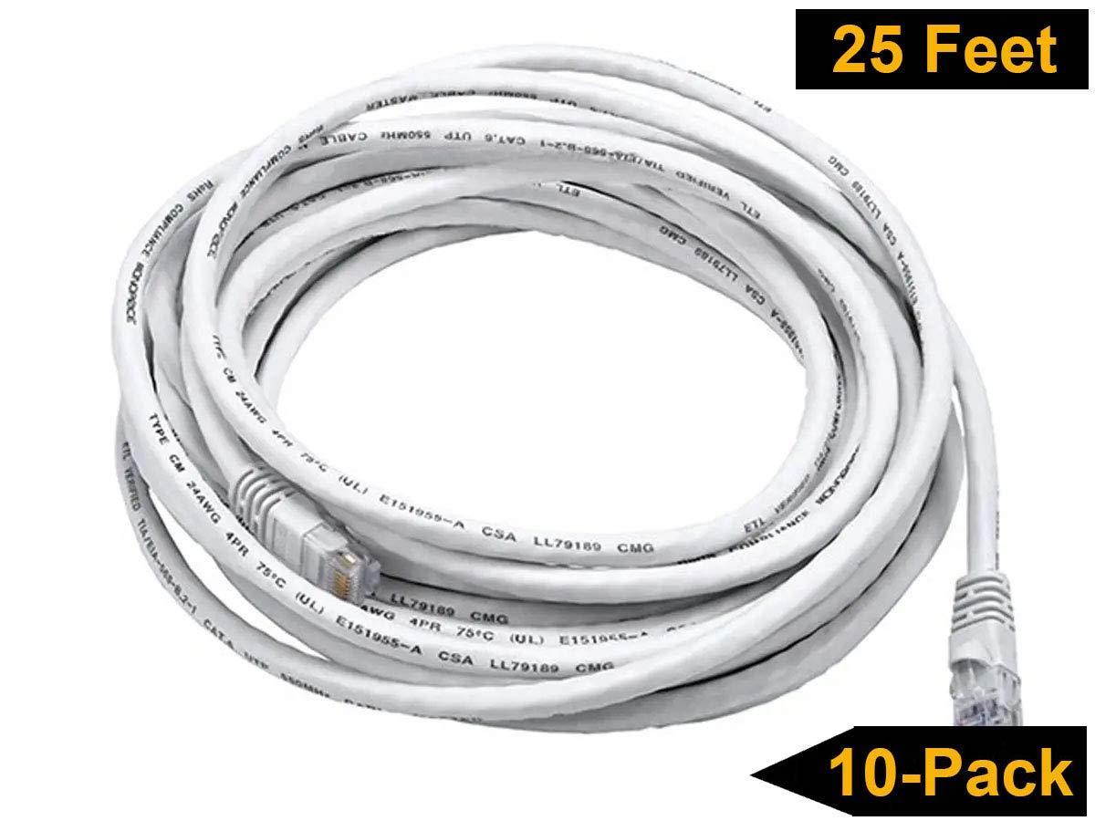iMBAPrice 7 ' Cat5e Network Ethernet Patch Cable, 10 Pack, White (IMBA-CAT5-07WT-10PK)