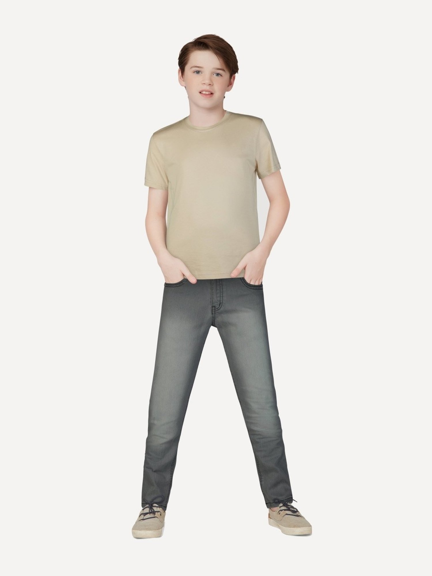 Palm Tree Boys Grey Washed Jeans