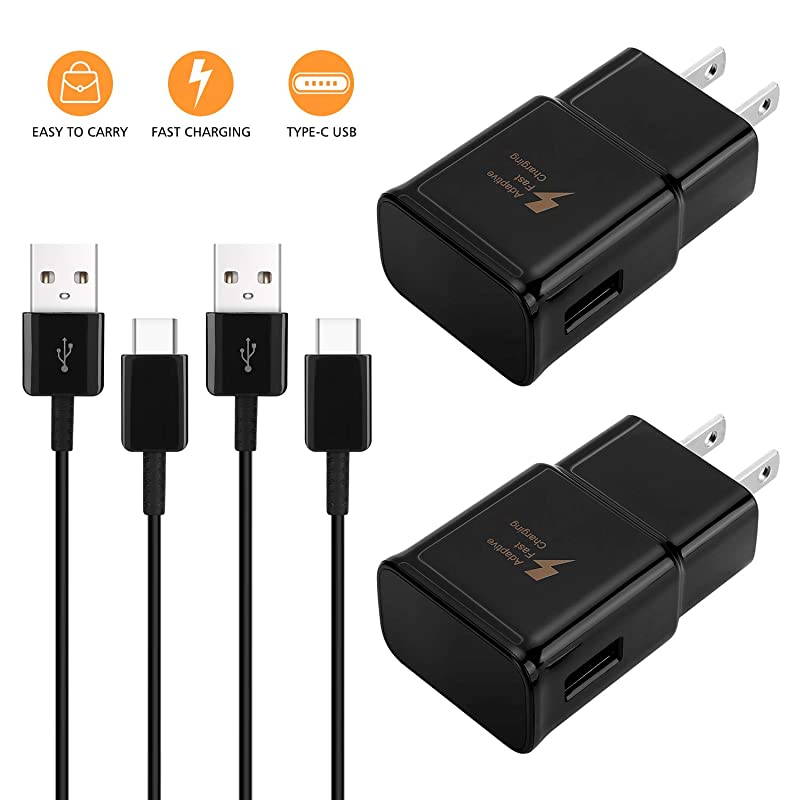 Fast Wall Charger Adapter Compatible Samsung Galaxy S10 S9 S8 EdgePlusActiveNote 9Note 8c9proLG G5 G6 G7 V20 V30 ThinQ Plus EPTA with USB Type C to A Cable Cord
