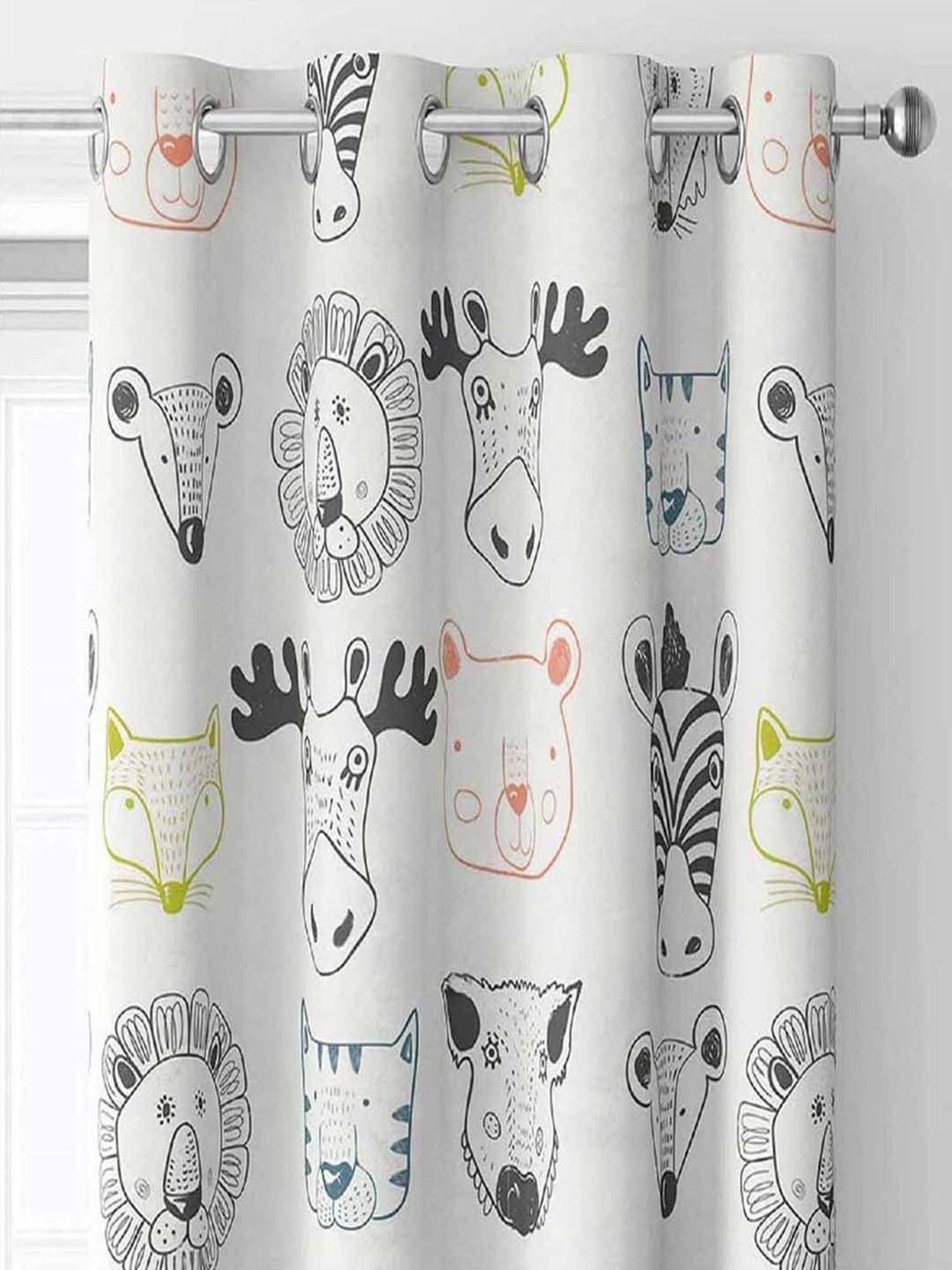 Urban Space White Polyester Door Curtain With Tieback & Eyelet