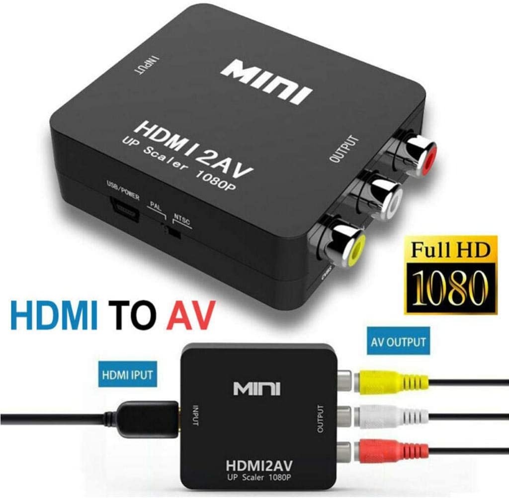 MagiDeal HDMI to RCA to AV, 1080P HDMI to AV 3RCA CVBs Composite Video Audio Convert