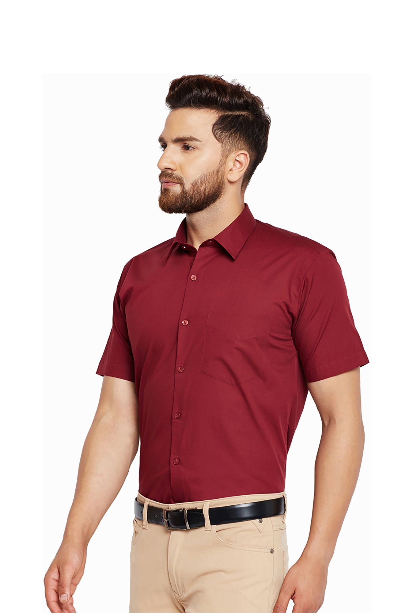 Hancock Maroon Slim Fit Shirt