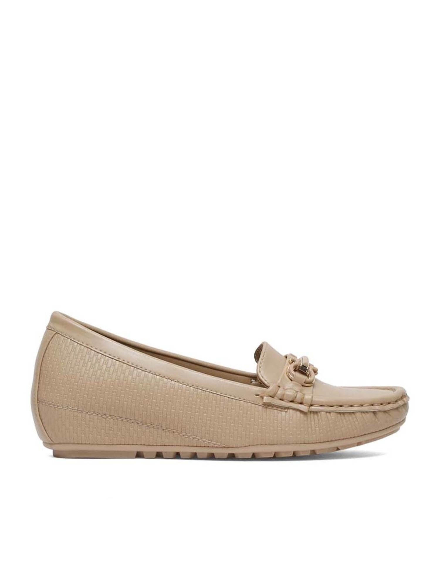 Flat N Heels Women's Beige Casual Loafers