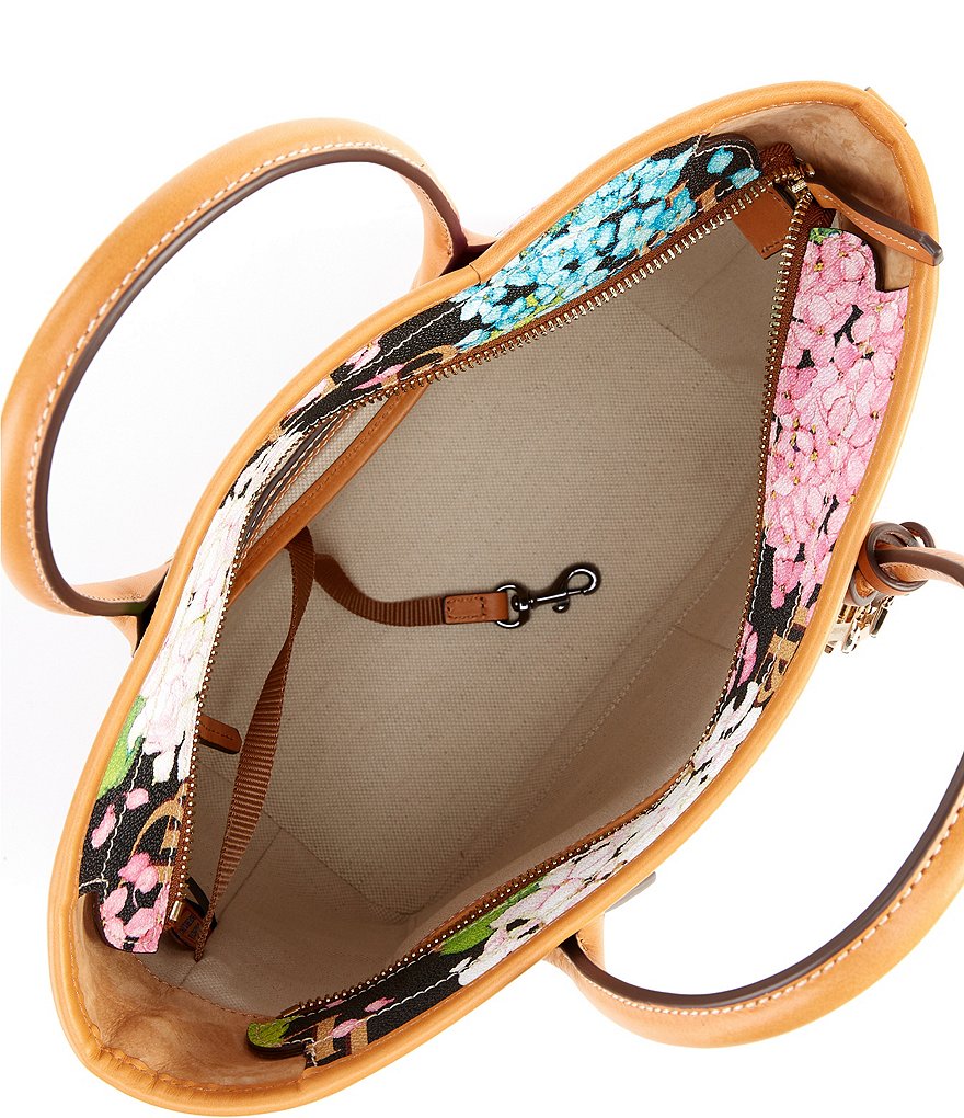Dooney & Bourke Signature Hydrangea Monogram Collection Handle Floral Tote Bag