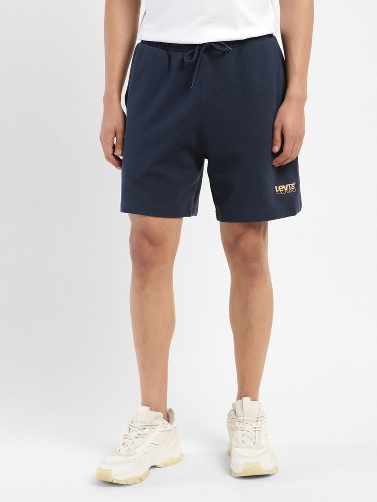 Levi's Navy Cotton Regular Fit Shorts
