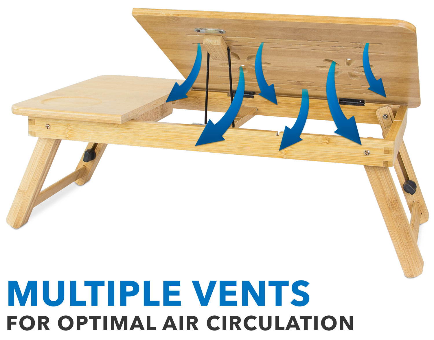 Mount-It! Bamboo Laptop Stand | 19" Max Screen Size | Height Adjustable