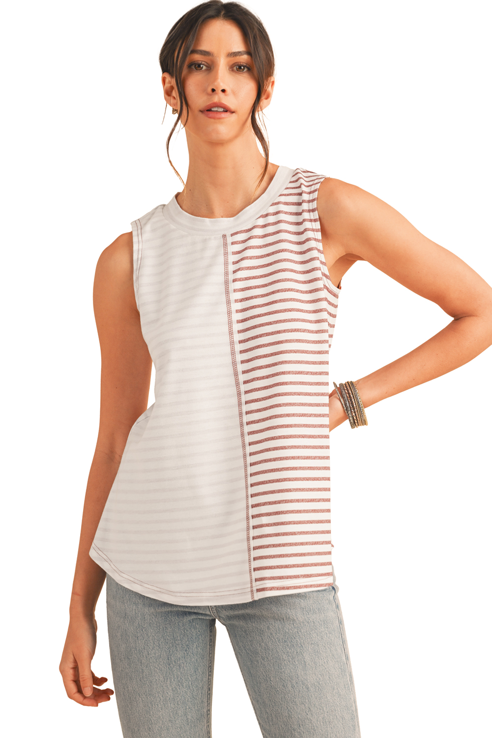 Black Floral Jacquard Square Neck Tank Top