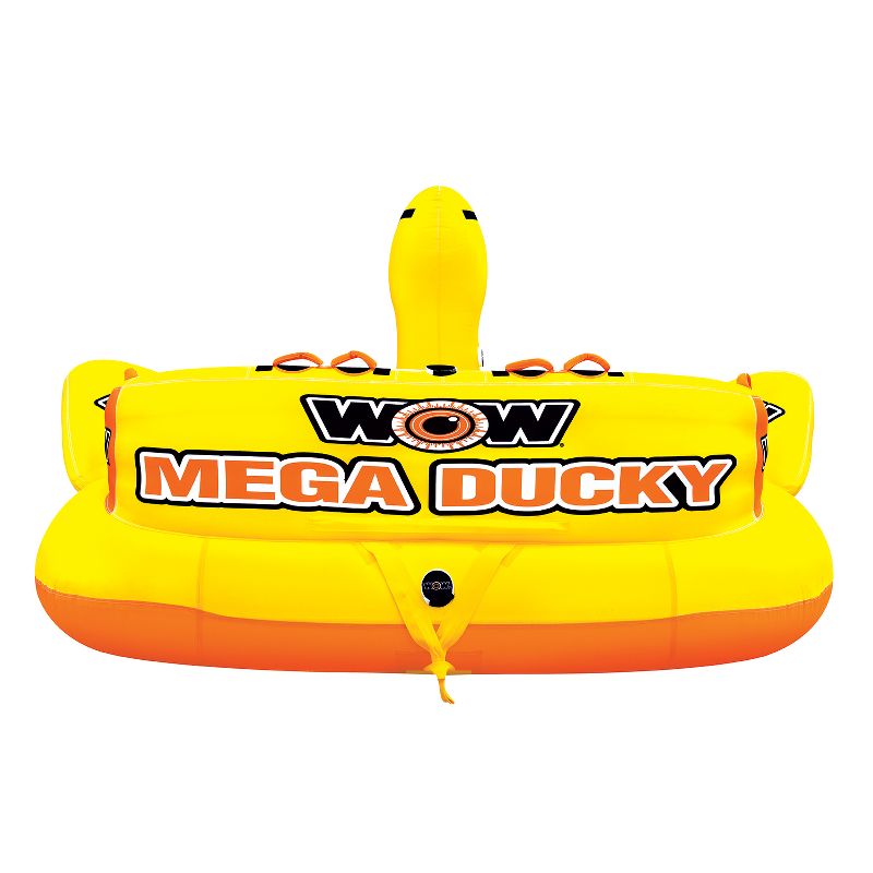 WOW Watersports 19-1060 Heavy Duty Big Ducky 5 Person Rider Lake Ocean Inflatable Towable Tube, Yellow