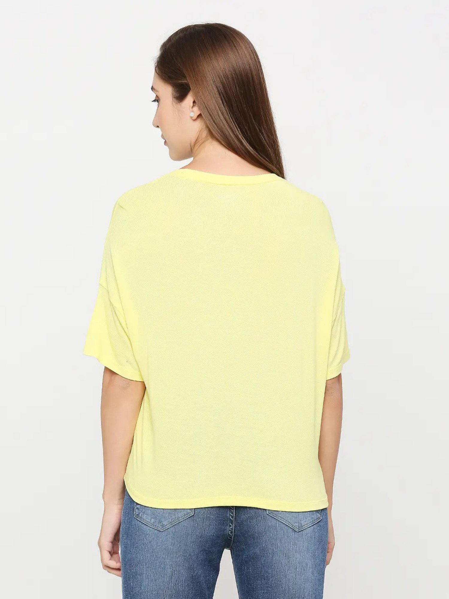 Spykar Lime Yellow Cotton Graphic Print T-Shirt