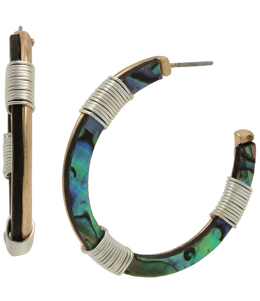 Robert Lee Morris Soho Abalone Reversible Hoop Earrings