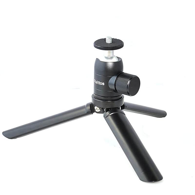 Mini Tripod Ball Head RT12BH 360 Degree Rotation Swivel Tripod Head Mount Metal with 14 Screw for DSLRSLR Camera Compatible with CanonNikonVideo CamcorderSmartphoneiPhone RT12BH