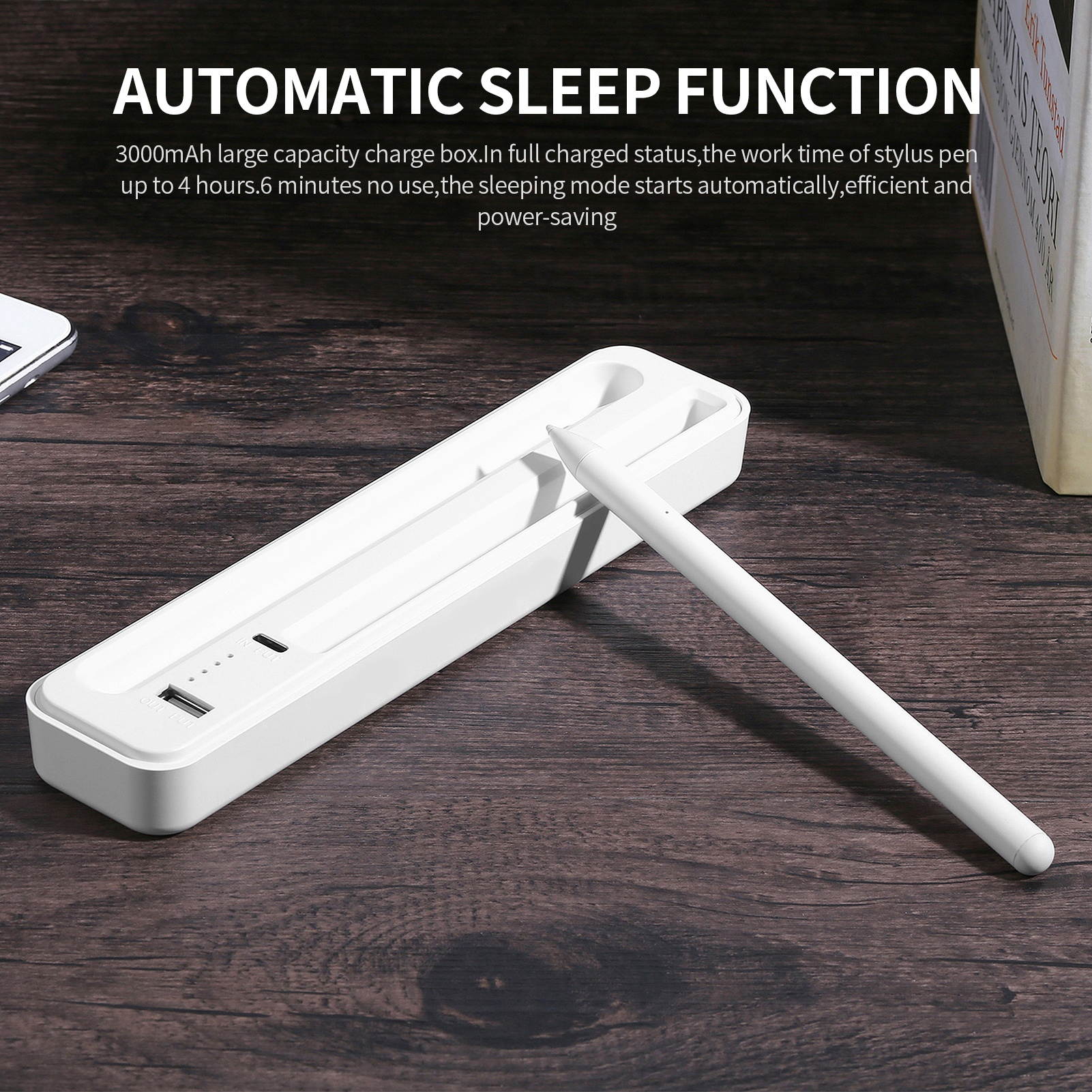 BUBM LS-DRB-WF004-bai Stylus Pen Touch Pen with Charge Box Replacement for iPad Pro 11in 2018/iPad 2019 10.2in/iPad Air3/mini5