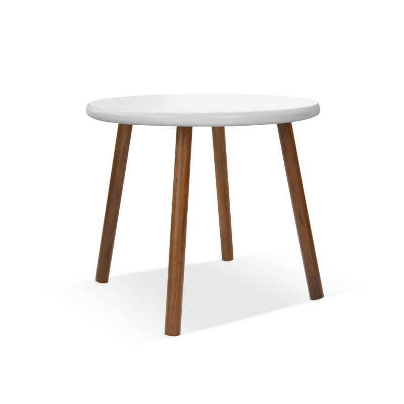 23.5" Peewee Round Kids' Table Walnut/White - Nico & Yeye