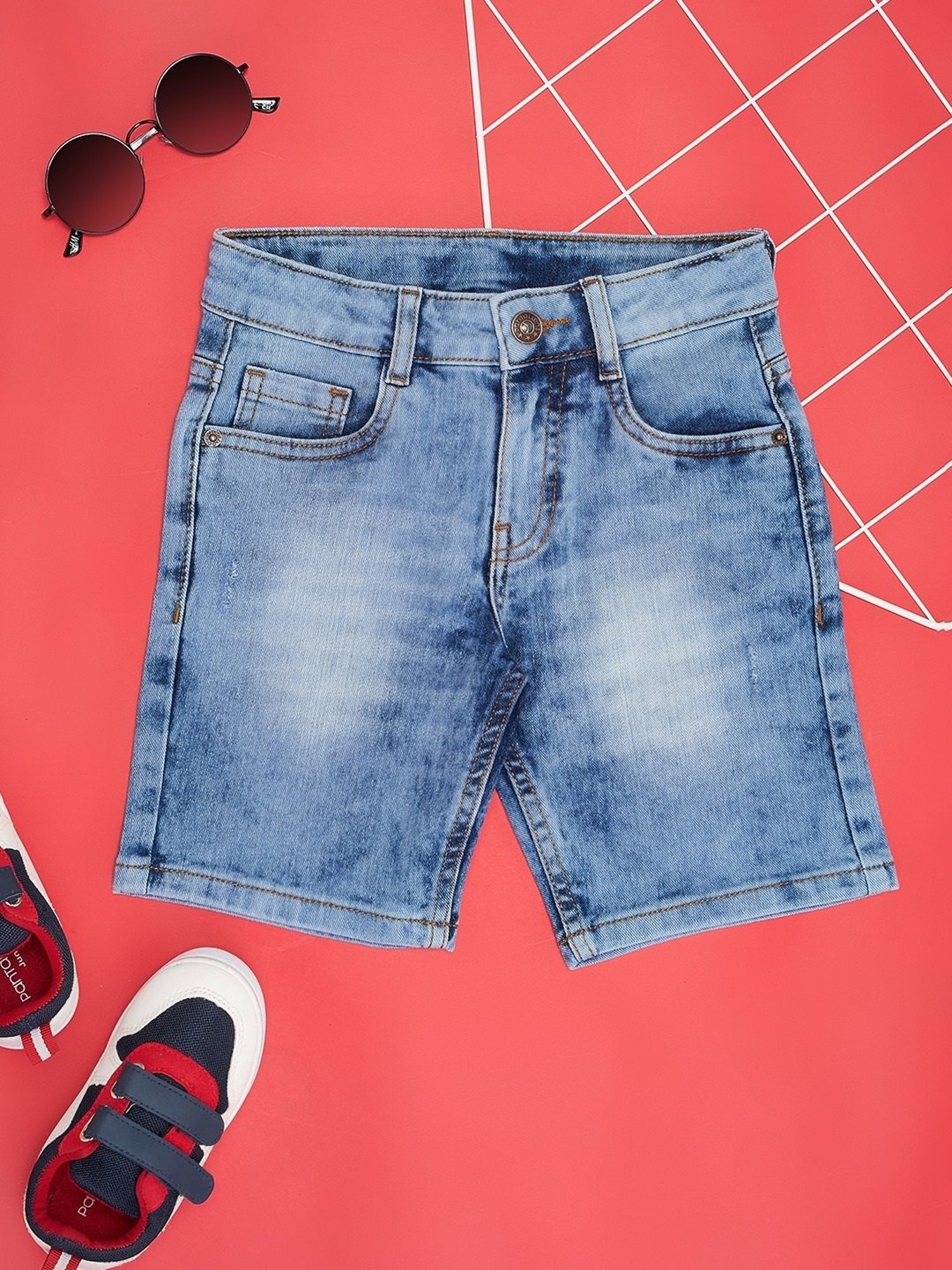 Pantaloons Junior Boys Blue Solid Shorts