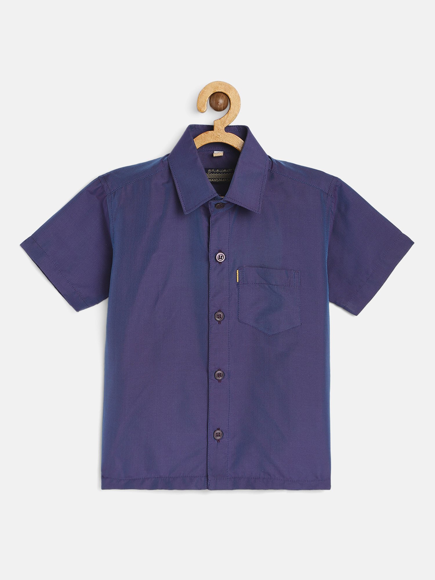 THANGAMAGAN Kids Purple Solid Lining Shirt