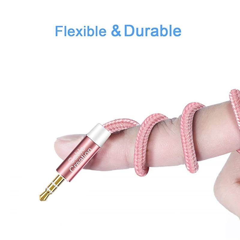 35mm Aux Cable for Car  35mm Male to Male Audio Cable with 24K GoldPlated Compatible with Smartphones Headphones CariPad 2018 Mac MiniTablets More 2Pack 15 Feet