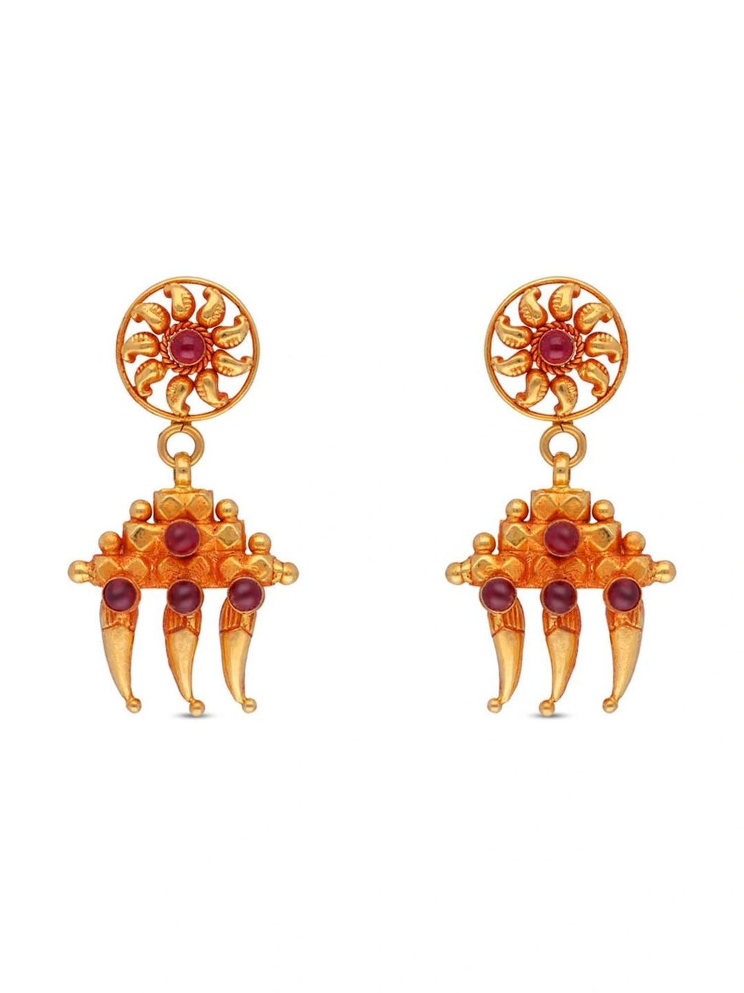 CKC Tribal Gold Drops with Traditional Red Gheroo Finish