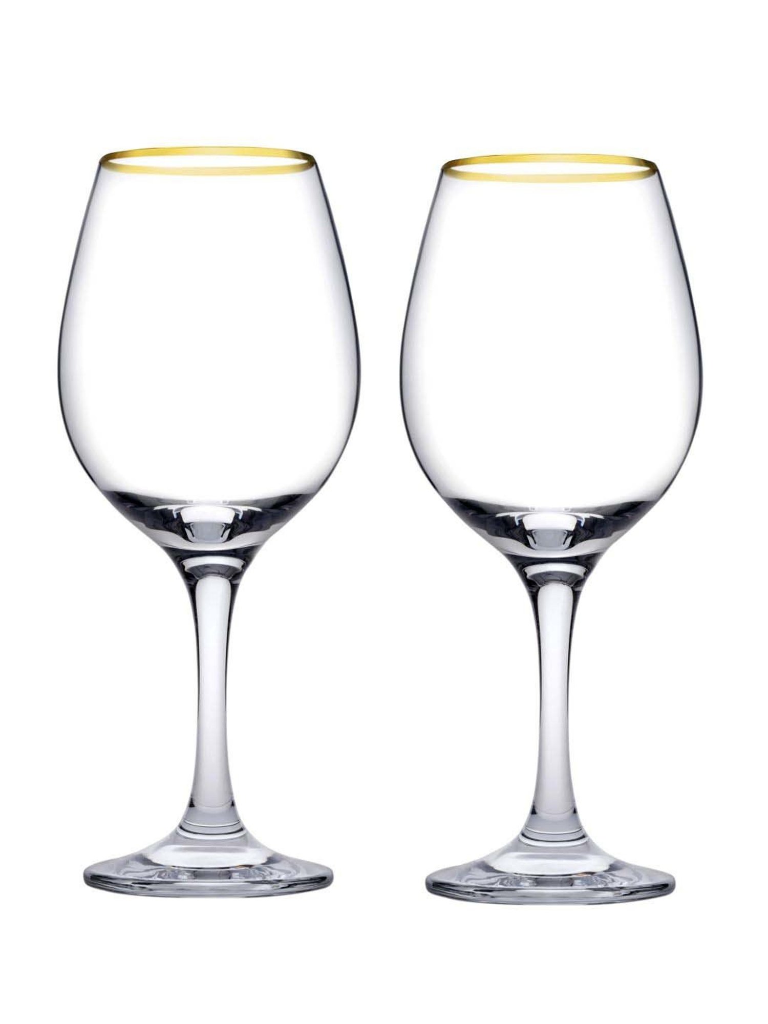 Pasabahce Gold Amber Wine Gold Rim Glasses (0.365 L) - Set of 2