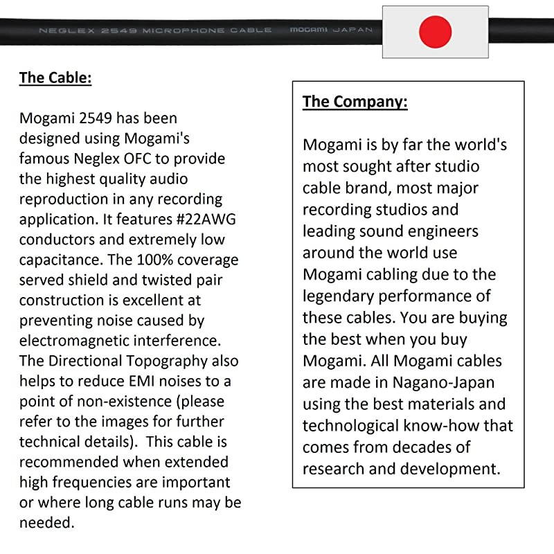 6 Foot - Balanced Microphone Cable CUSTOM MADE By  - using Mogami 2549 (Black) wire and Neutrik NC3MXX-B & NC3FXX-B Gold XLR Plugs