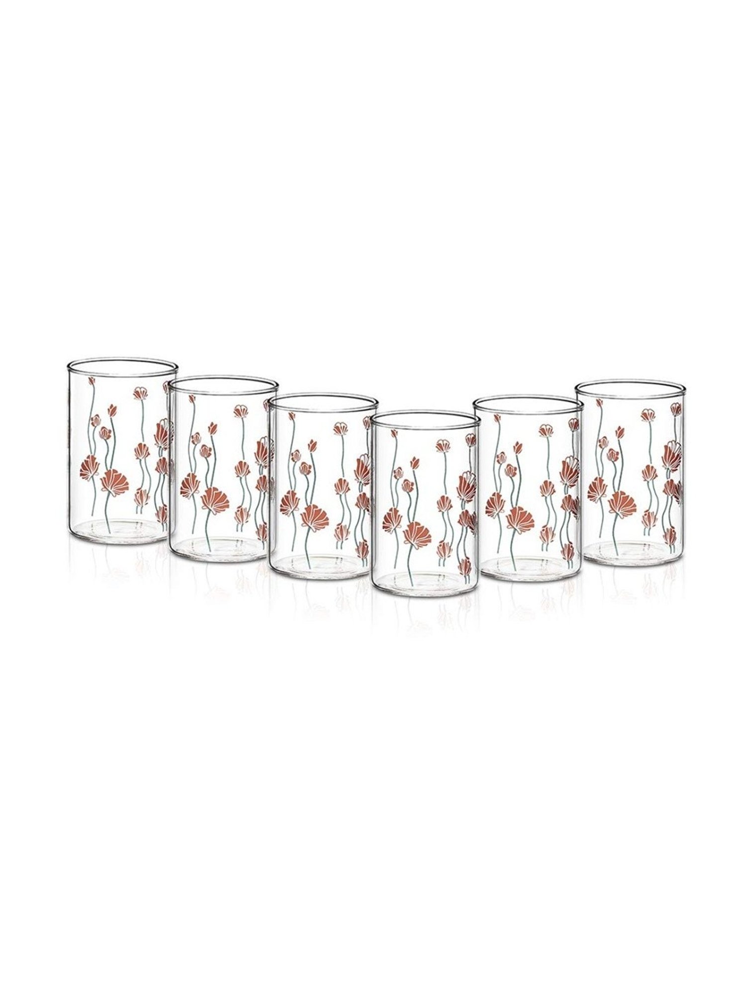 Borosil Transparent Glass Everyday Glasses - Set of 6 (295ml)