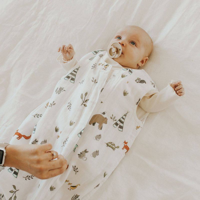 Little Unicorn 2-way zipper Muslin Sleep Bag Wearable Blanket - Forest Friends