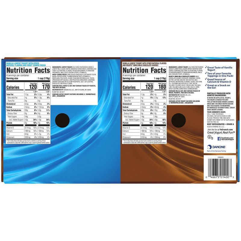 YoCrunch M&M's Vanilla Yogurt and Oreo Cookies 'n Cream Yogurt Multipack - 8pk/6oz Cups