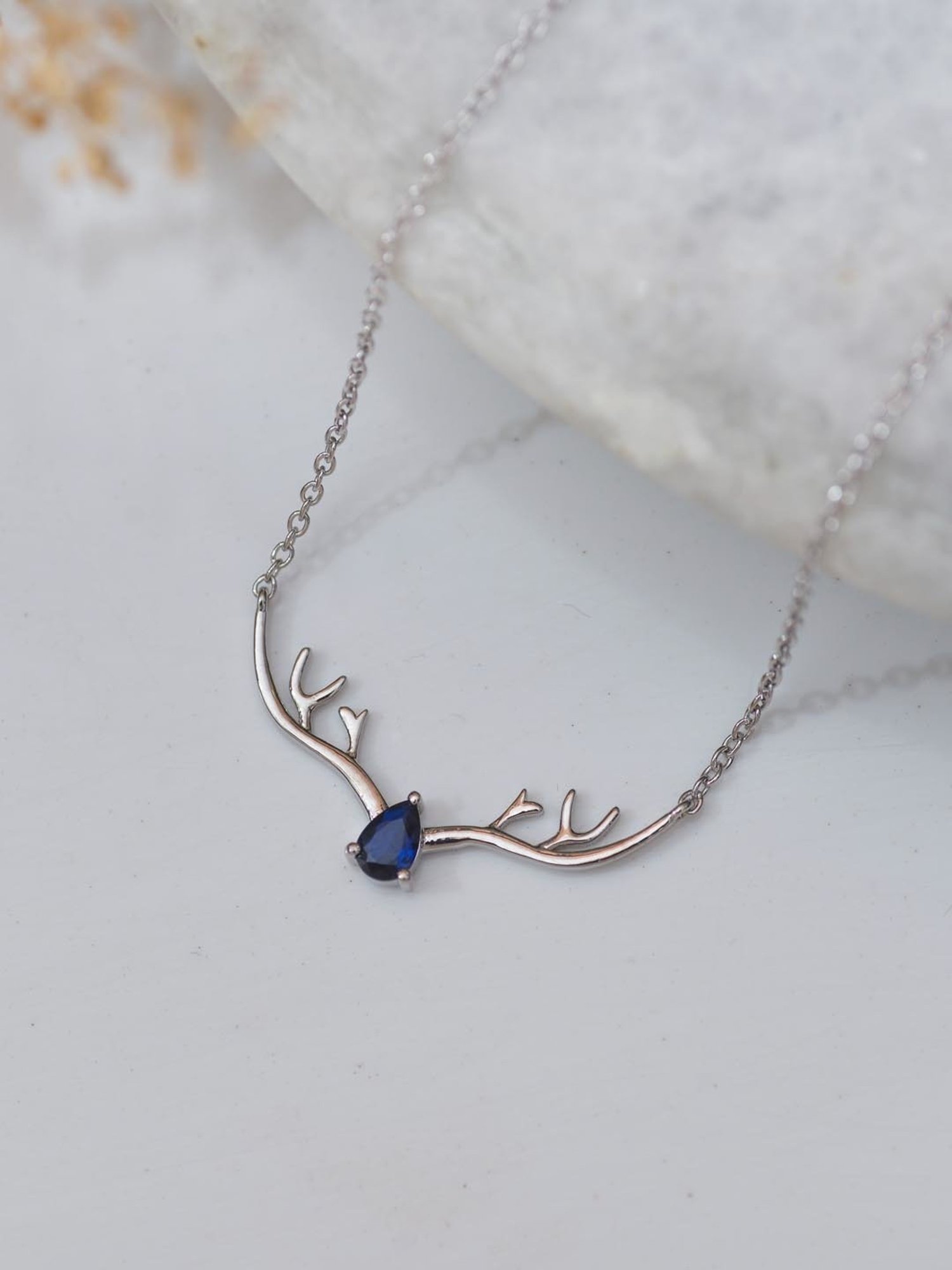 Ornate Jewels 92.5 Sterling Silver Deer Necklace for Women