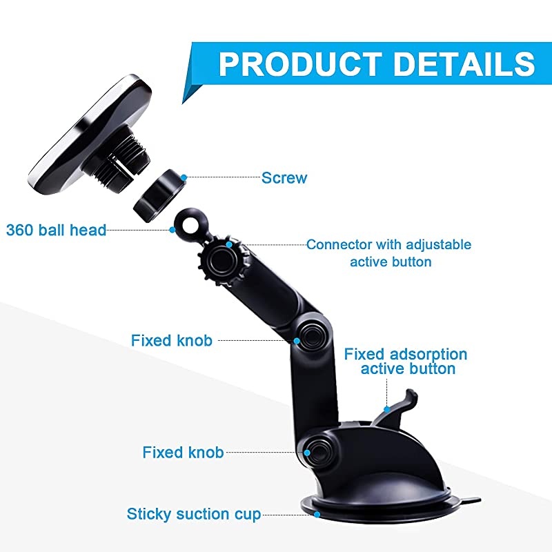 Magnetic Phone Car Mount  Universal Dashboard Windshield Car Phone Mount Holder with Upgraded 32quot Suction Cup8 Strong Magnets Compatible with iPhone 11 Pro X XS Max XR Galaxy Note10 S10