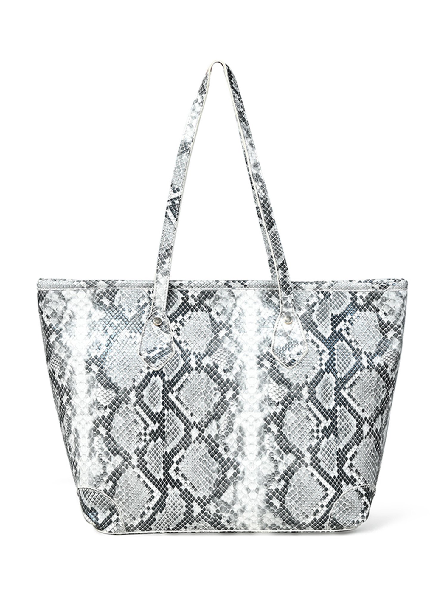 PELLE LUXUR Grey Animal Effect Large Handheld Handbag