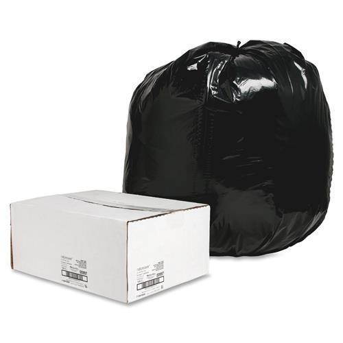 Nature Saver Trash Can Liners Rcycld 56 Gal 1.65mil 43"x48" 100/BX BK 00997