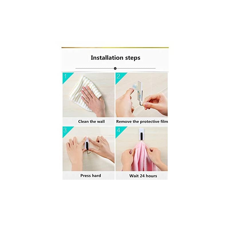 Hooks, Holds up to 6 lbs, Utility Self Wall Hooks ,Design for Home, Kitchen, Bathroom,8 Packs